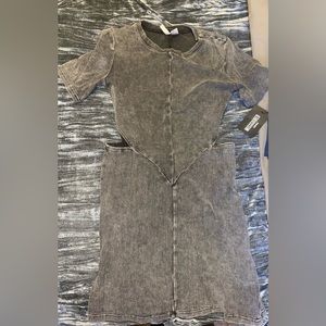 Grey and black distressed dress